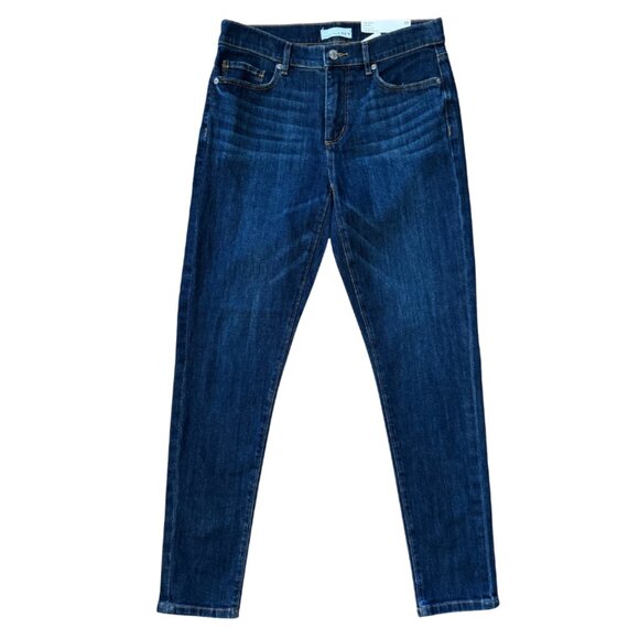 LOFT The Skinny Mid Rise Jean in Rich Dark Indigo Size 0 / 25 - Picture 1 of 5